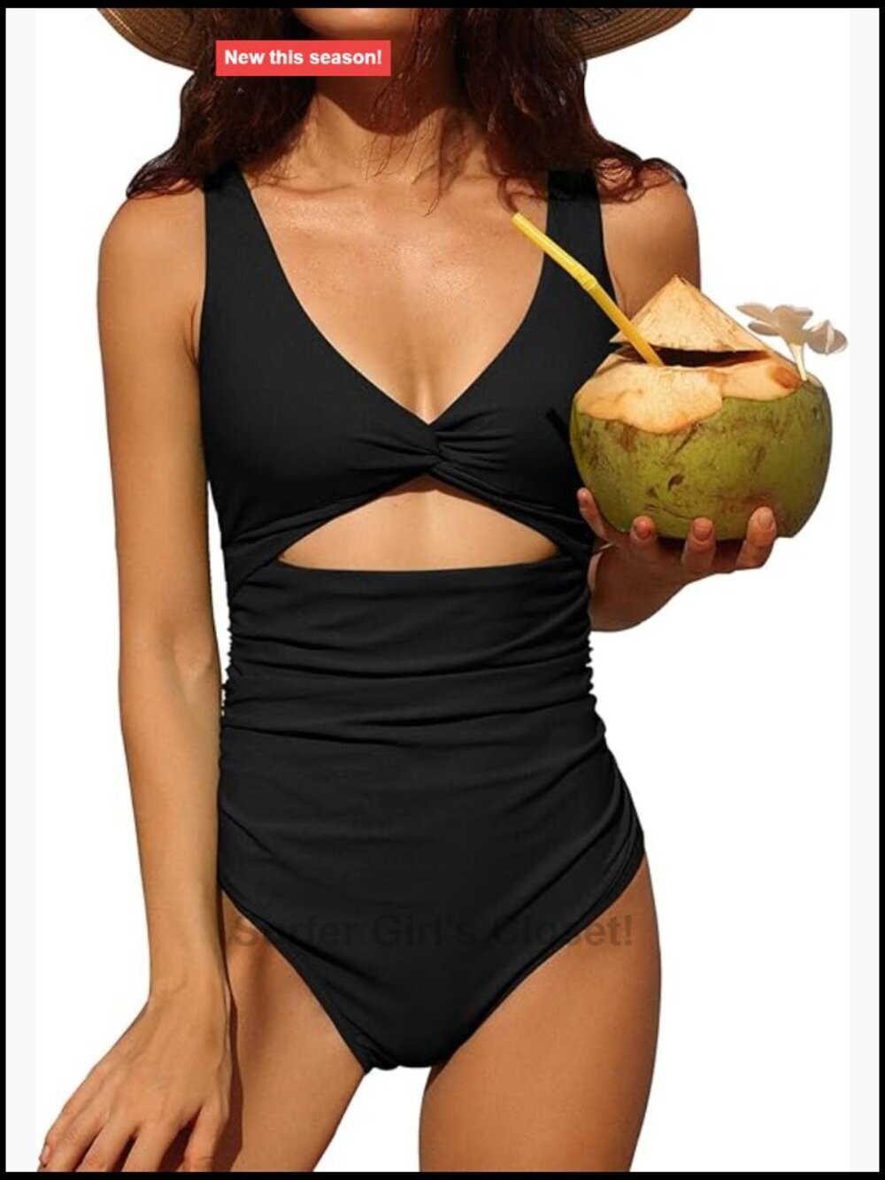 One Piece Swimsuit Ruched Tummy Control High Cut Backless V Neck Bathing Suits